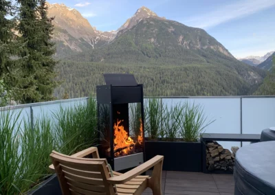 Ferienwohnung Scuol Terasse